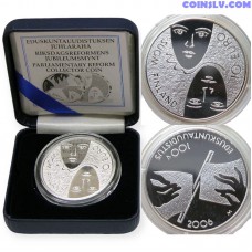 Silver 10 Euro Finland 2006 "Parliamentary reform and general and equal suffrage 100 years" (Proof)