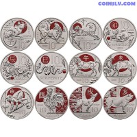 San Marino 10 Euro 2022-2025 Set - Chinese Lunar Calendar (12 Coins UNC)