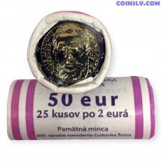 Slovakia 2015 roll 2 Euro "The 200th anniversary of the birth of Ľudovít Štúr" (x25 coins)