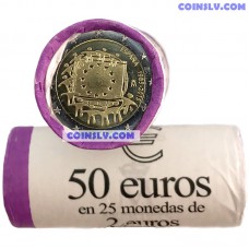 Spain 2015 roll (2 Euro x25 coins) "The 30th anniversary of the EU flag"