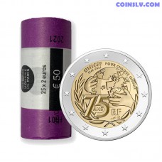France 2021 roll 2 Euro - UNICEF (x25 coins)