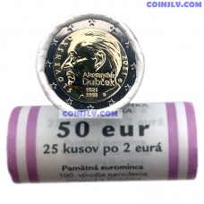 Slovakia 2 Euro roll 2021 "The 100th anniversary of the birth of Alexander Dubček" (X25 coins)