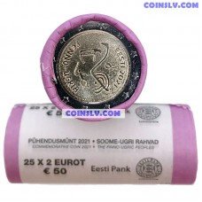 Estonia 2 Euro roll 2021 - Finno-Ugric peoples (x25 coins)