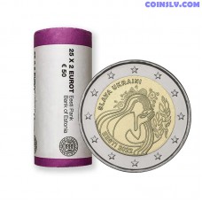 Estonia 2 euro roll 2022 "Slava Ukraini - Ukraine Freedom" (x25 coins)