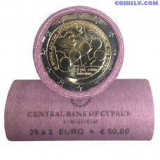 Kipra 2 eiro rullis 2023 "Kipras Centrālās bankas dibināšanas 60. gadadiena" (x25 monētas)