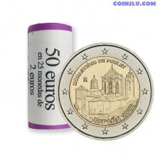 spanija 2 eiro 2026 pobletas klosteris monetu rullis 25 gab unc