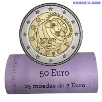 Portugal 2 Euro Roll 2026 - Centenary of Rotary's Presence in Portugal (25 Coins)