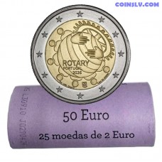 portugal 2 euro roll 2026 rotary 25 coins