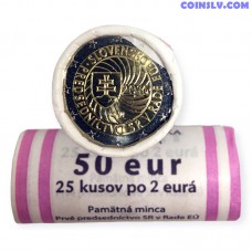 Словакия 2016 ролл 2 Евро "Председательство Словакии в Совете ЕС" (x25 монет)