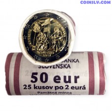 Словакия 2017 ролл 2 Евро "550 лет Истрополитанского Университета" (x25 монет)