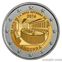 *2 Euro Andorra 2016 "150 years of the New Reform 1866" (*without packing, only coin!)
