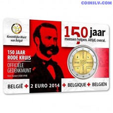 2 Euro Belgium 2014 "150 years of the Belgian Red Cross" (NL version coincard)
