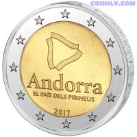 *2 Euro Andorra 2017 - Andorra - The Pyrenean country (*without packing, only coin!)