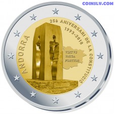 *2 Euro Andorra 2018 - 25th anniversary of the Andorran Constitution (*without packing, only coin!)