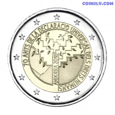 *2 Euro Andorra 2018 - 70 years of the Universal Declaration of Human Rights (*without packing, only coin!)