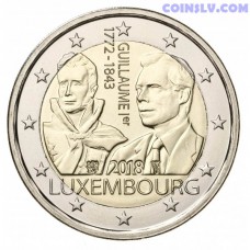 2 Euro Luxembourg 2018 - The 175th anniversary of the death of the Grand Duke Guillaume Ist
