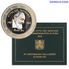 2 Euro Vatican 2018 - 50th Anniversary of the death of Padre Pio (Coloured)