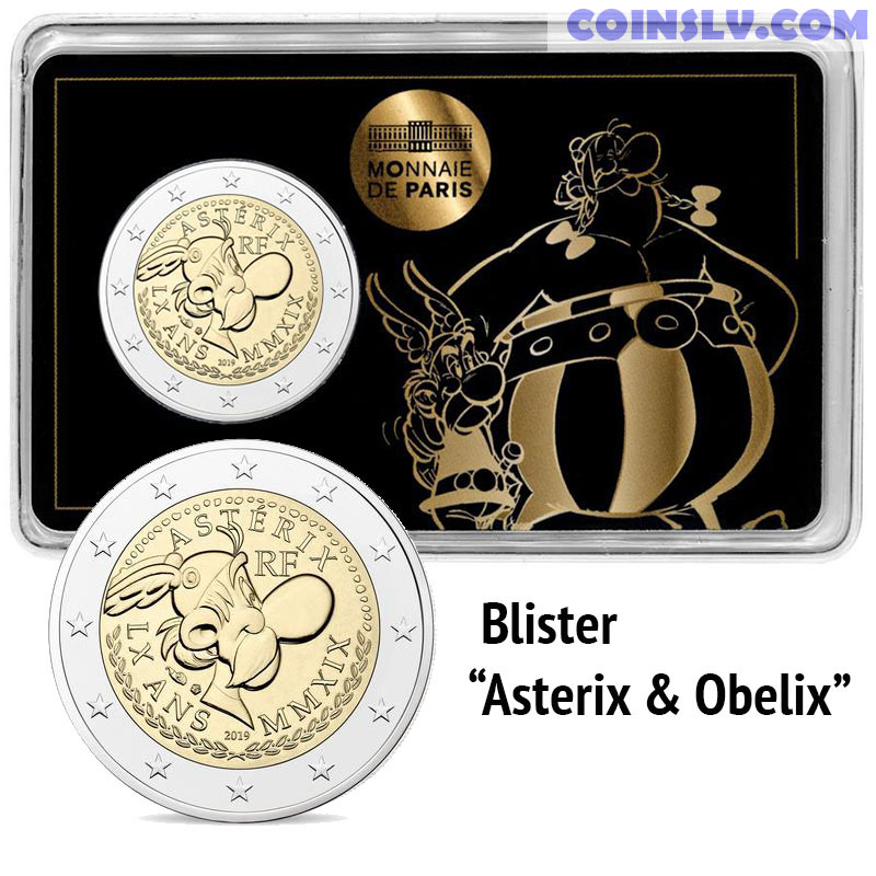 Idefix Obelix 60 Jahre Asterix Asterix 3 x 2 Euro 2019 BU Coincard GDKM GmbH Frankreich