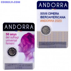 2 Euro Andorra 2020 x2 Commemorative Coin Set (Summit+Suffrage)