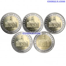 5 x 2 Euro Germany 2009 "Saarland "Ludwigskirche" (ADFGJ)