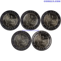 5 x 2 Euro Germany 2012 "Bavaria "Neuschwanstein Castle"" (ADFGJ)