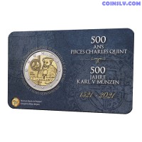 2 Euro Belgium 2021 - 500th anniversary of the Karlsgulden minted under Emperor Charles V. (FR version coincard)