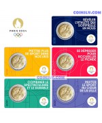 2 Euro France 2021 - Olympic Games Paris 2024 (5 Coincard Set)