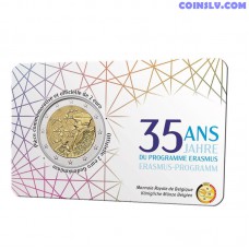 2 Euro Belgium 2022 "35 years of the Erasmus programme" (FR version coincard)