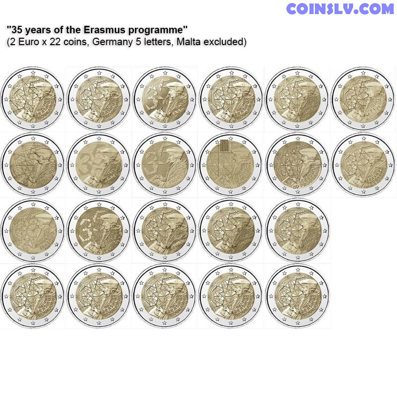 2 Euro coins commemorative in numismatic web store