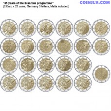 2 Euro 2022 "35 years of the Erasmus programme" x23 Full Coin Set