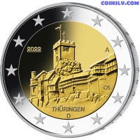 2 Euro Germany 2022 - Thuringia "The Wartburg in Eisenach" (A)