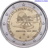 2 Euro Portugal 2022 - 100th anniversary of the crossing of the South Atlantic Ocean by air