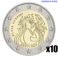 2 Euro Estonia 2022 "Slava Ukraini - Ukraine Freedom" (x10 coins)
