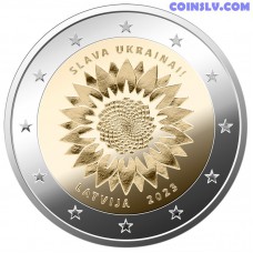 2 Euro Latvia 2023 "Ukraine Sunflower"