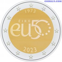 2 Евро Ирландия 2023 "50 лет членства в Европейском союзе"