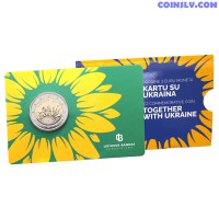 2 Euro Coincard BU Lithuania 2023 "Kartu su Ukraina" (Together with Ukraine)