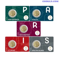 2 Euro France 2024 - Olympic Games Paris 2024 "Hercules" (5 Coincard Set)