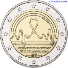 2 Euro Belgium 2024 Fight against Cancer commemorative coin UNC