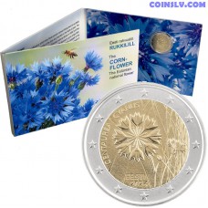 2 Euro Estonia 2024 "The Estonian national flower - the cornflower" (Coincard)