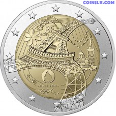 2 Euro France 2024 - Olympic Games Paris "The Eiffel Tower"