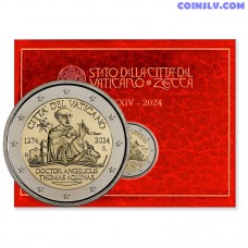 2 Euro Vatican 2024 "750th anniversary of the death of Thomas Aquinas" (coincard)