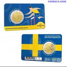 2 Eiro Somija 2025 ENG Coincard - Vieglatlētikas Mačs 100 Gadi