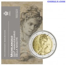 Sanmarīno 2 Eiro 2025 Coincard Mikelandželo piemiņas monēta