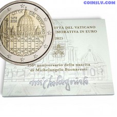 2 euro vatican 2025 michelangelo bu commemorative coin