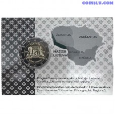 Lithuania 2 euro 2025 Lithuanian Minor coincard