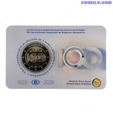 2 Euro Belgium 2026 - 100 Years of the Belgian National Railway Company (SNCB) (FR Coincard) 2 Euro Belgium 2026 - 100 Years of the Belgian National Railway Company (SNCB) (FR Coincard)