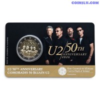 2 Euro Ireland 2026 - 50 Years of the Rock Band U2 (Coincard, BU)