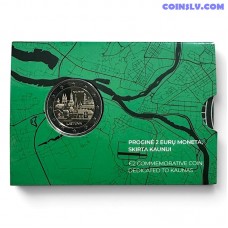 Lithuania 2 Euro 2026 Kaunas BU commemorative coin in coincard