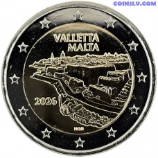 2 eiro malta 2026 valletta pieminjas moneta unc