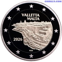 2 Eiro Malta 2026 - Valletta (Proof Monēta)